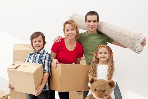 Local office relocation team handling business equipment